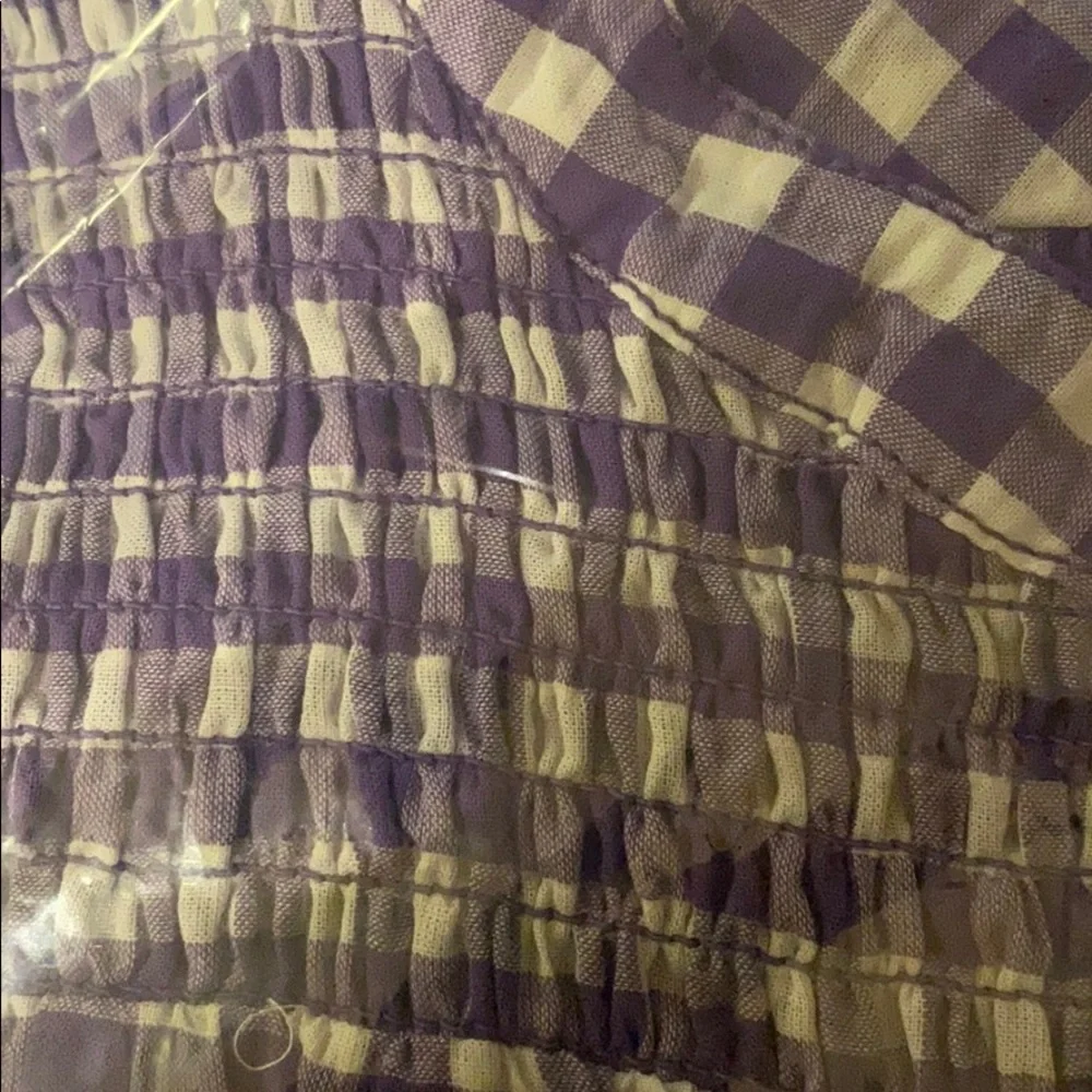J crew new Smocked popover top in crinkle gingham‎